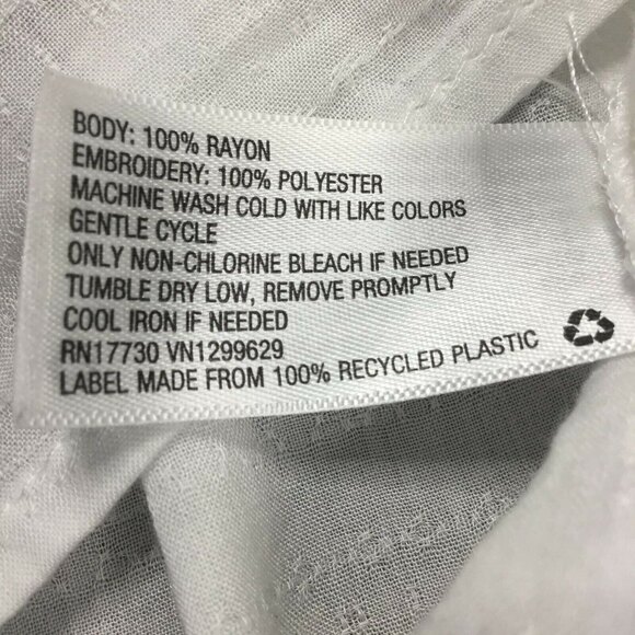 Women Whites Embroidered Multi Tassel Tie V-neckline Lace Up Peasant Top M - Picture 8 of 10